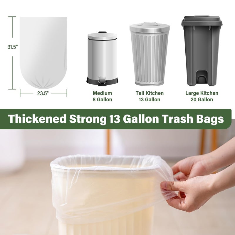 Jaoul Garbage Bags 13 Gallon Tall Kitchen, 0.97 Mil Thicken 13 Gallon Trash Bags Large Garbage Bags Kitchen Trash Bags, Lawn Trash Can Liner Black 100 Counts - Image 2